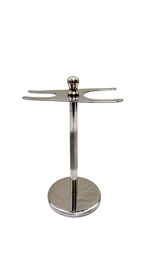 Sword Edge heavy duty stainless steel shaving stand Silver