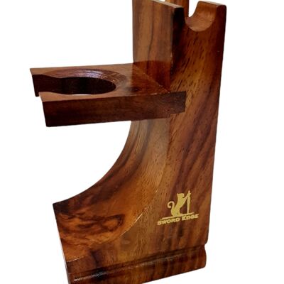 Soporte de afeitado de madera Shesham Sword Edge B