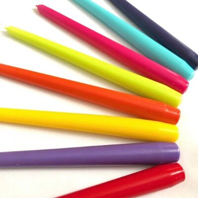 Taper Candle. Rainbow Set