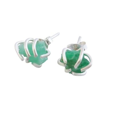 Juana Silver Earrings with Emerald