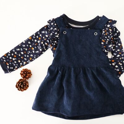 NAVY BLUE VELVET DRESS