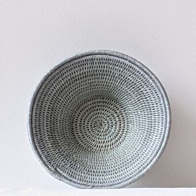 Corbeille en sisal tissee main, cool grey, 16cm