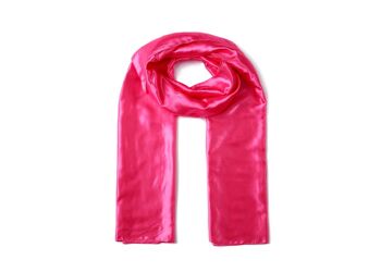 Emilie Scarves foulard châle Long Satin - rose fuchsia - 200*70CM 2