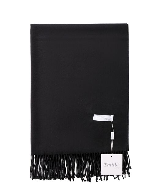 Emilie Scarves Pashmina scarf Cashmere shawl Black - 200*63CM