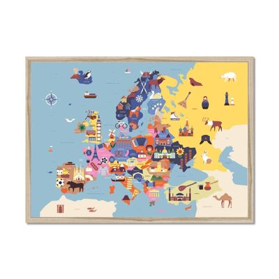 Map of Europe Framed Fine Art Print | Sol Linero