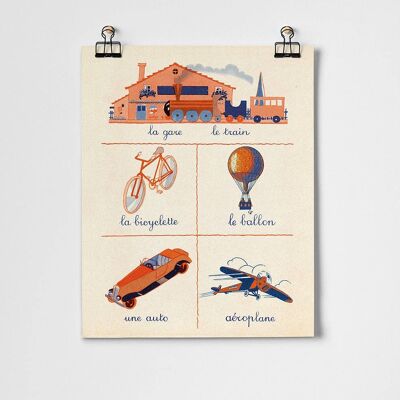 French First Words Transport Fine Art Print