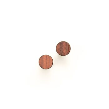 Clous d'oreilles en bois cercle 10mm - Padouk 4