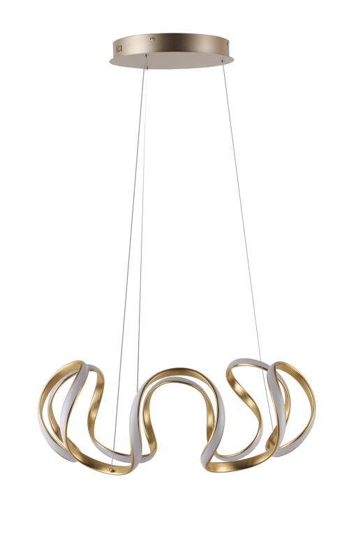 Modern Aluminium Dimmable LED Pendant -Gold 45CM