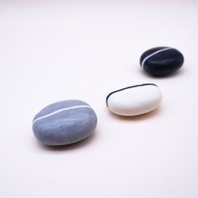 Large Pebble Soap with Stripe Design