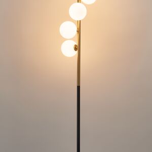 Lampadaire moderne à 6 globes avec finition dorée artistique électrolytique