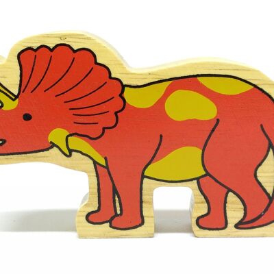 Ninette la triceratops - Figurine en bois massif