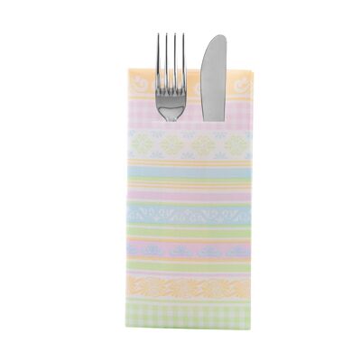 Disposable cutlery napkin Jule in pastel made of Linclass® Airlaid 40 x 40 cm, 12 pieces