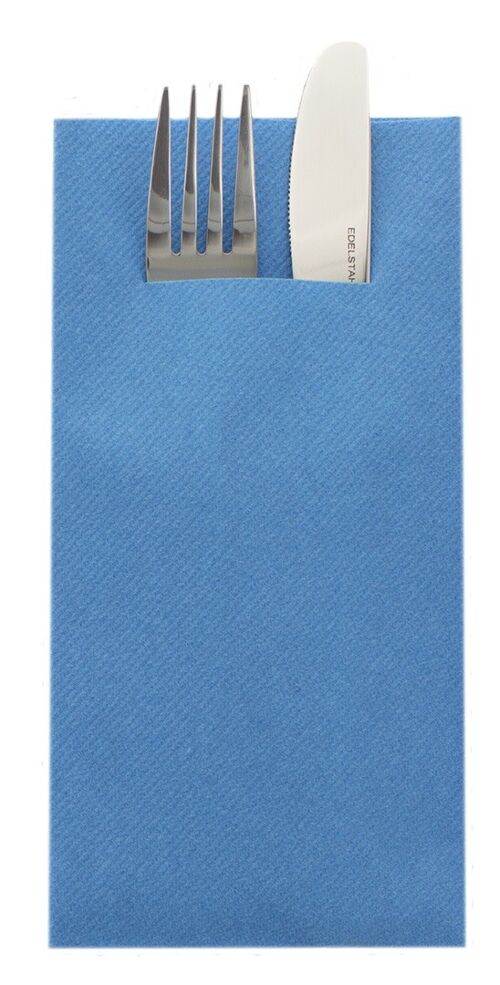 Einweg Besteckserviette Aquablau aus Linclass® Airlaid 40 x 40 cm, 12 Stück