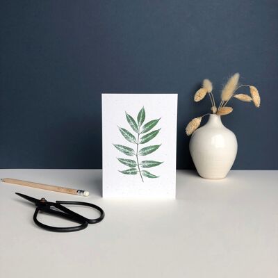 Plant Print greeting card | Ash tree leaf