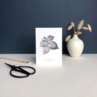 Botanical 'just to say' card | elm tree leaf print