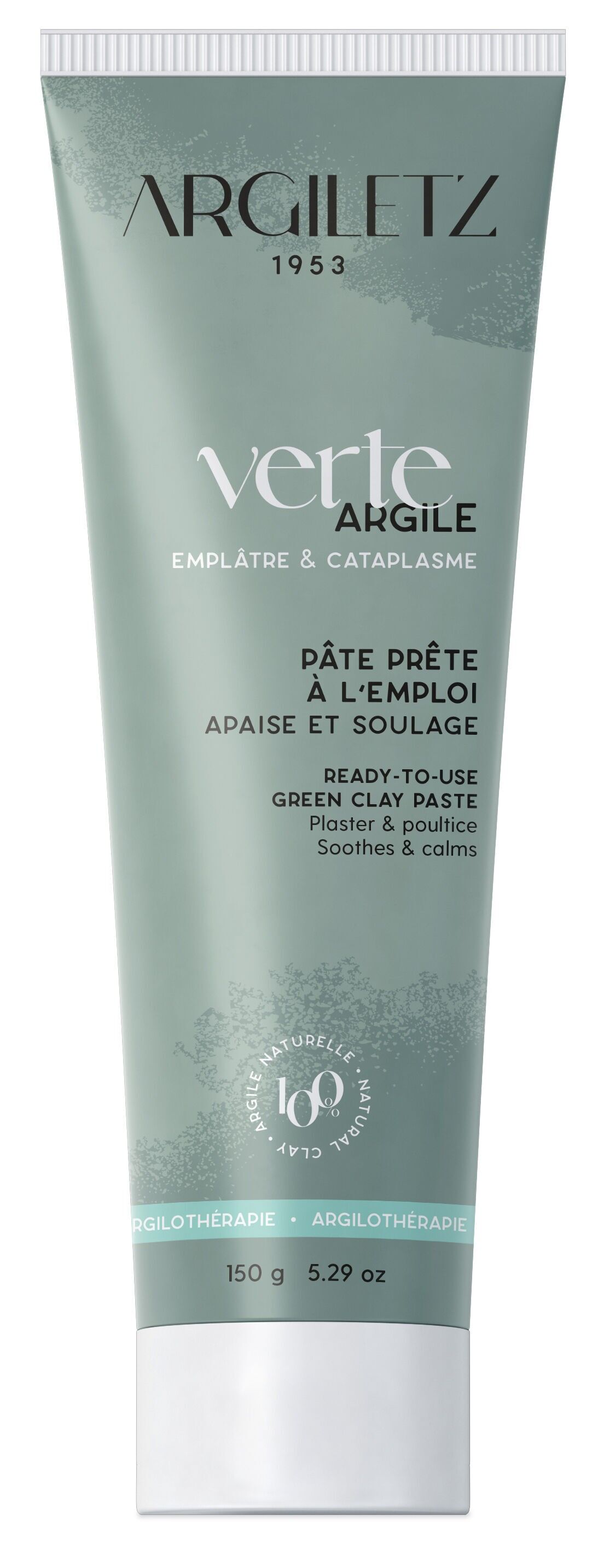 Tube argile verte prête à l'emploi 150 g soins de la peau