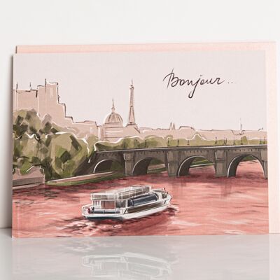 Hola PARIS tarjeta de felicitación