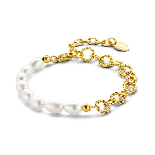 CO88 bracelet with baroque pearls 6*8mm ipg
