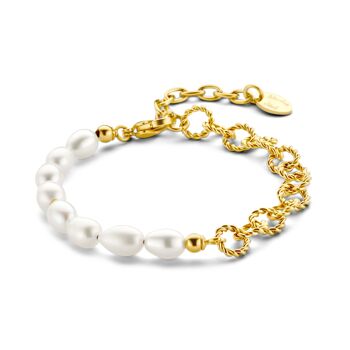 Bracelet CO88 avec perles baroques 6*8mm ipg