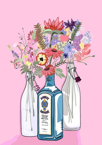 Imprimé gin et fleurs sauvages 1