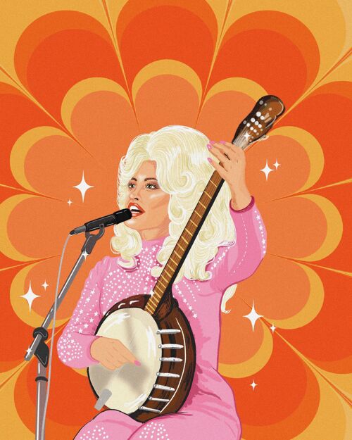 Retro Dolly Parton Print