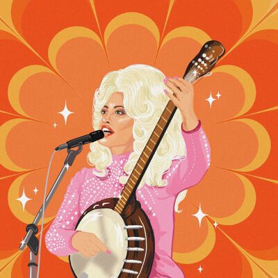Retro Dolly Parton-Druck