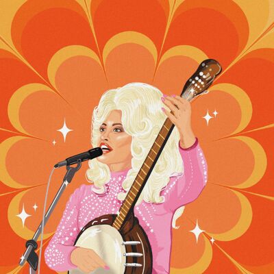 Imprimé Dolly Parton rétro