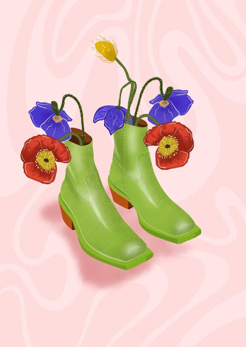Wildflower Boots Print