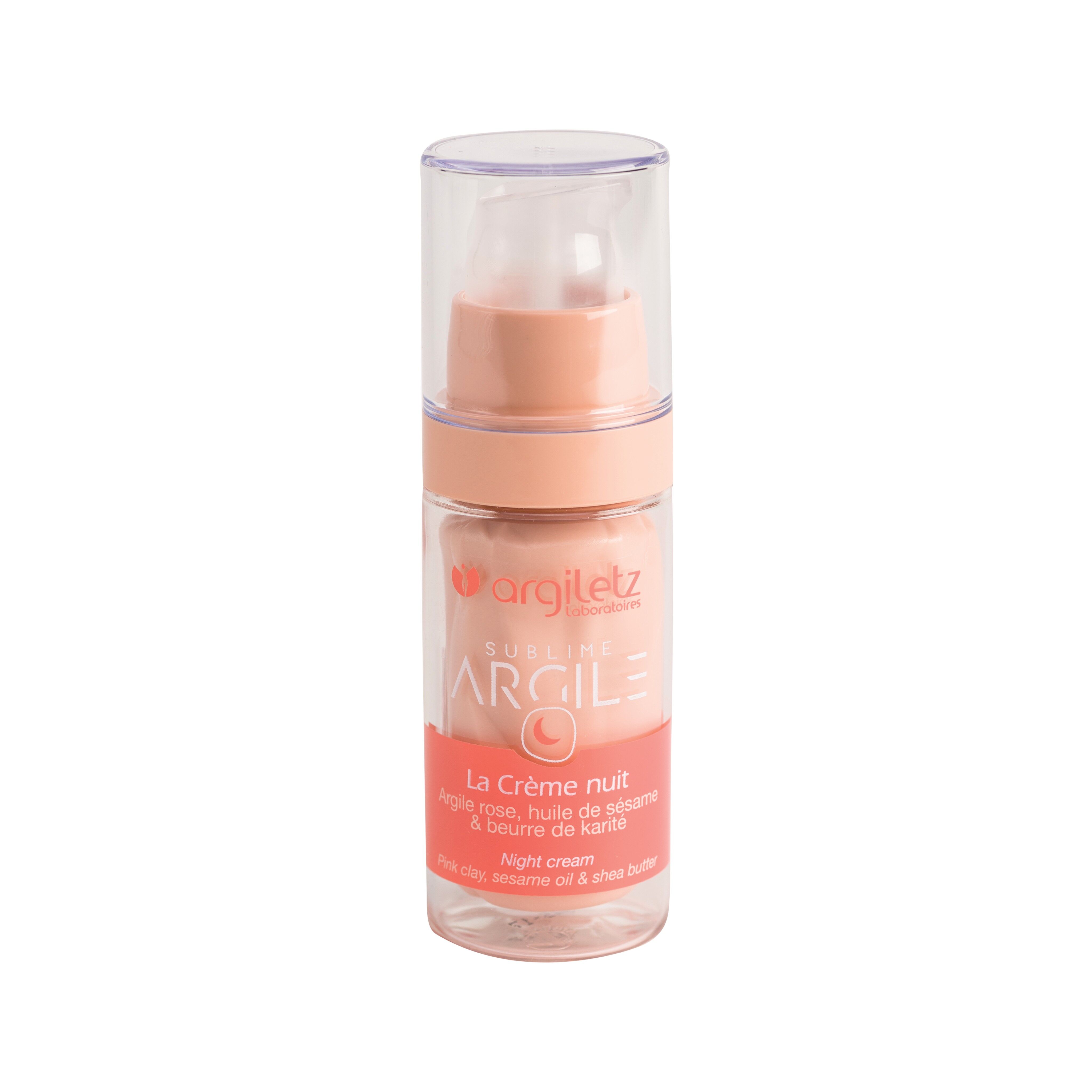 Crème  de nuit à base d'argile Rose-30 ml