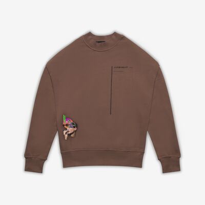 Crewneck Sweatshirt - Brown Sweater