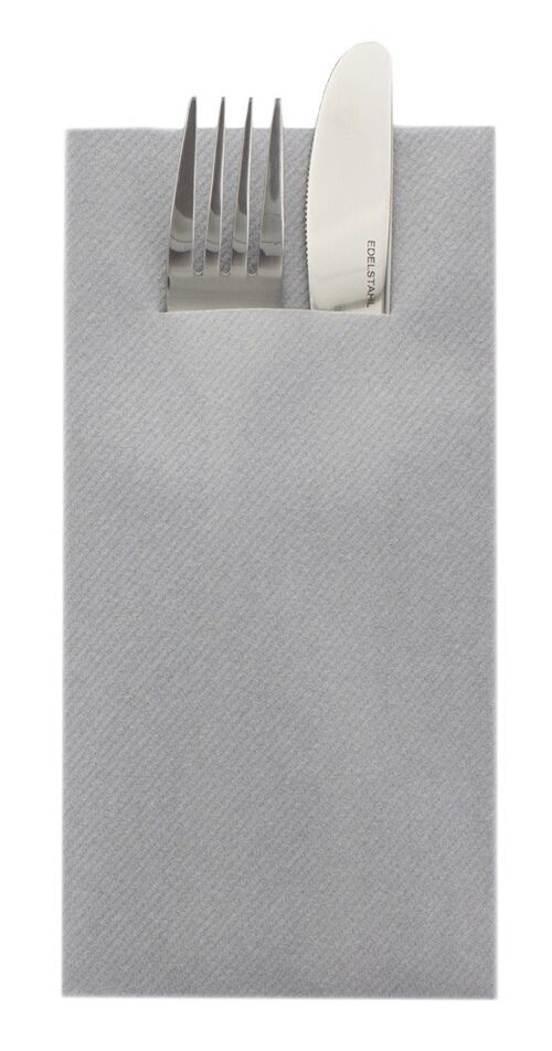 Einweg Besteckserviette Grau aus Linclass® Airlaid 40 x 40 cm, 12 Stück