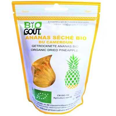 Ananas séché bio, sans sucre ajouté, sans conservateur - 100g