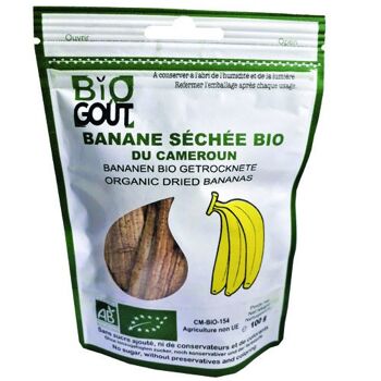 Banane séchée bio, sans sucre ajouté, sans conservateur - 100g 1