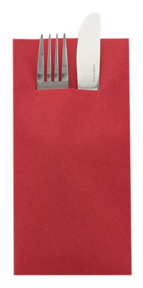 Einweg Besteckserviette Rot aus Linclass® Airlaid 40 x 40 cm, 12 Stück