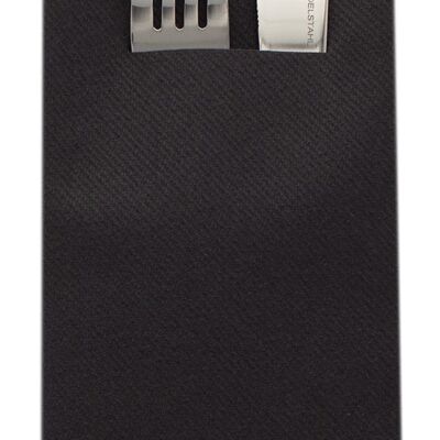 Servilleta negra para cubiertos desechable de Linclass® Airlaid 40 x 40 cm, 12 piezas