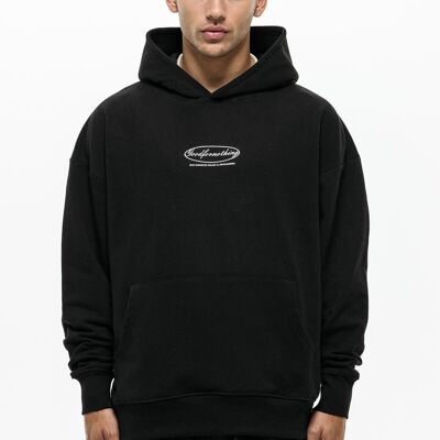 Oversized Sustainable Oval Black Hoodie