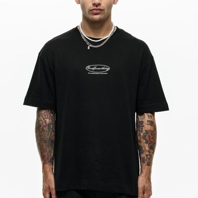 Übergroßes ovales schwarzes T-Shirt