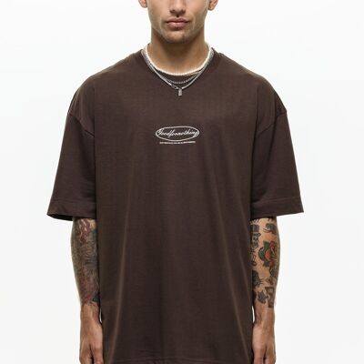 Camiseta oversize ovalada marrón