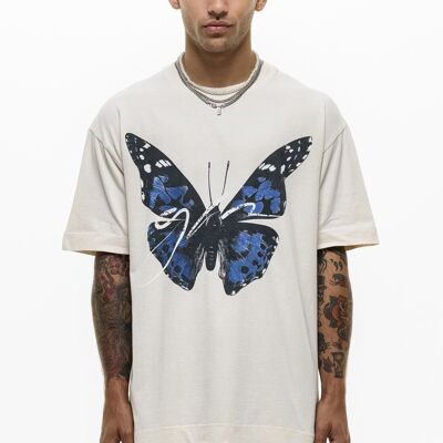 Oversized Twilight Butterfly Cream T-shirt
