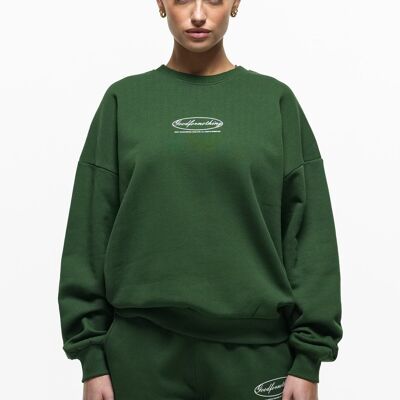 Ovales dunkelgrünes Sweatshirt