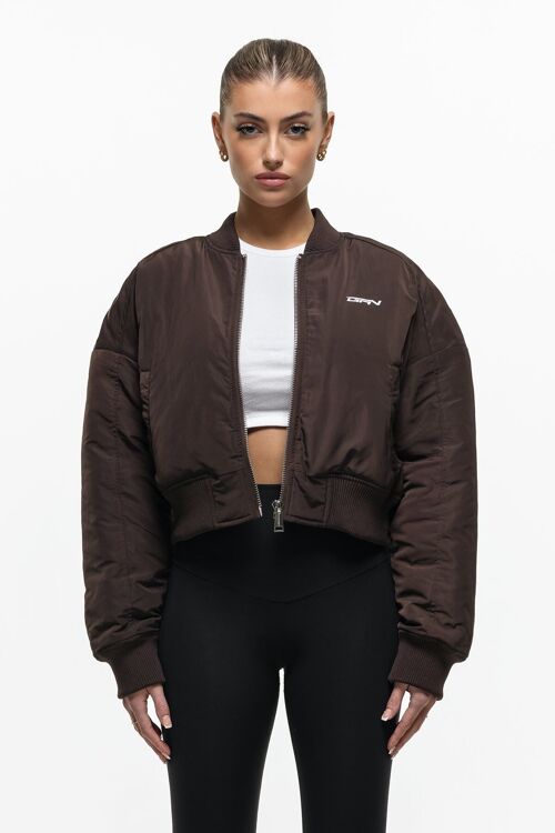 DNA Cropped Brown Bomber Jacket