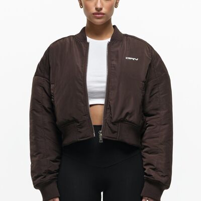 DNA Cropped Brown Bomber Jacket