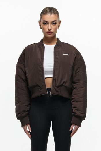 Blouson aviateur court marron DNA