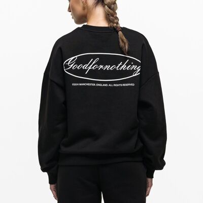 Übergroßes, ovales, schwarzes Sweatshirt