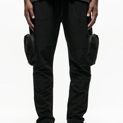 Nylon Tech Black Cargo Pants