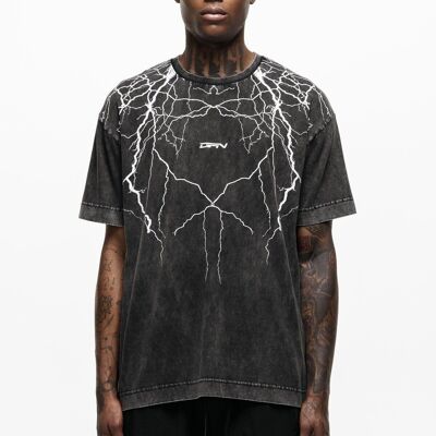 Thunder Acid Wash Schwarzes T-Shirt