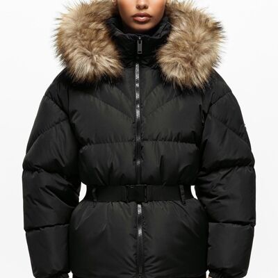 Zurich Black Puffer Coat