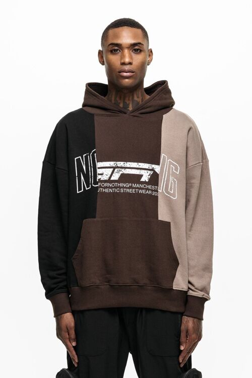 Varsity Split Brown Hoodie