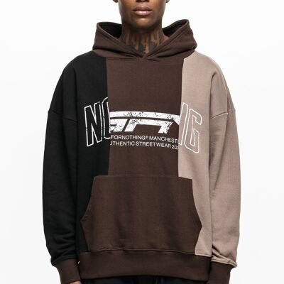 Varsity Split Brown Hoodie