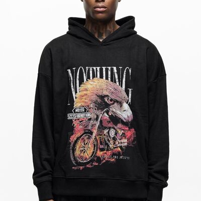 Vintage Hawk Black Hoodie